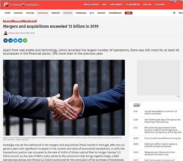 Mergers and acquisitions exceeded 13 billion in 2019